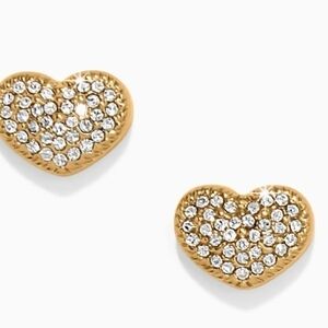 Brighton Gold Heart Earrings with Sparkling Stones